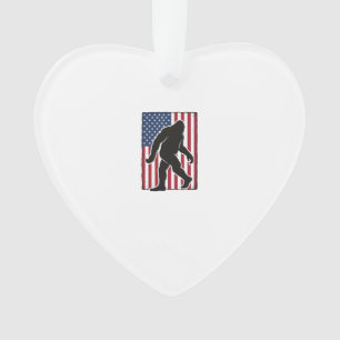 Drapeau américain vintage silhouette Bigfoot vecte