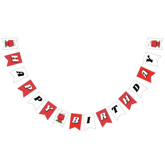 Drapeau anniversaire Peanuts Snoopy niche pour chi (Tout)