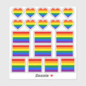 Drapeau Arc-en-ciel et autocollants de fierté / Cœ (Feuille)