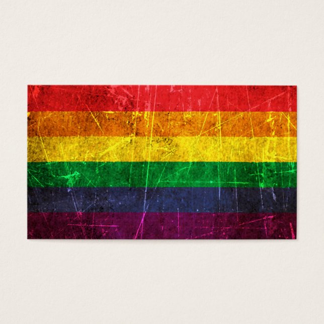 Drapeau arc-en-ciel Vintage rayé et usé (Devant)
