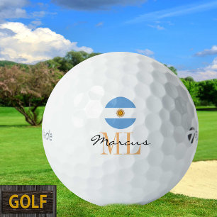 Drapeau Argentine Monogramme & balles de golf Arge