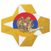 Drapeau arménien de football et d'or (Plat)