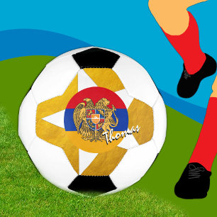 Drapeau arménien de football et d'or