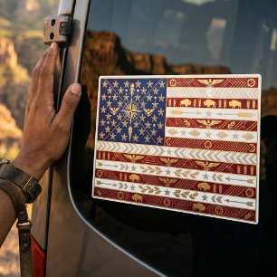 Drapeau Art Déco du patrimoine Autocollant États