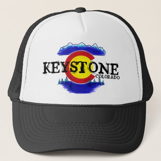Drapeau artistique Keystone Colorado casquette loc (Devant)