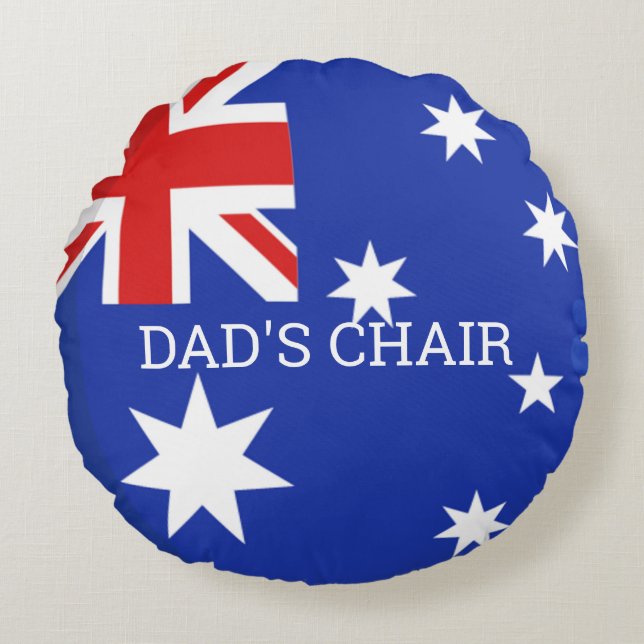 Drapeau australien DADS CHAIR Coussin rond (Devant)