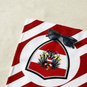 Drapeau autrichien armes serviette de plage (En situation)