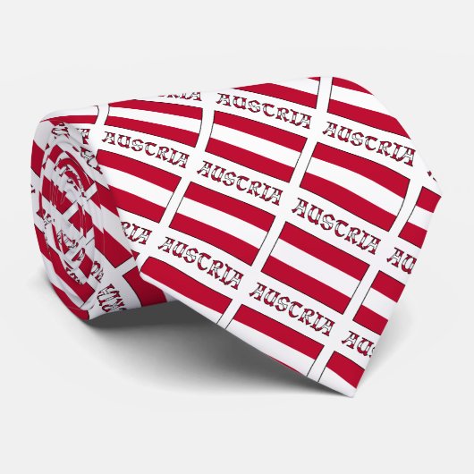 Drapeau autrichien avec nom Cravate (Roulé)