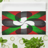Drapeau basque et serviette de cuisine en croix (Plié)