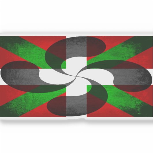 Drapeau basque et Sticker en vinyle croisé (Devant)