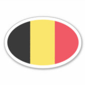 Drapeau belge ovale de Belgique vinyle autocollant (Devant)