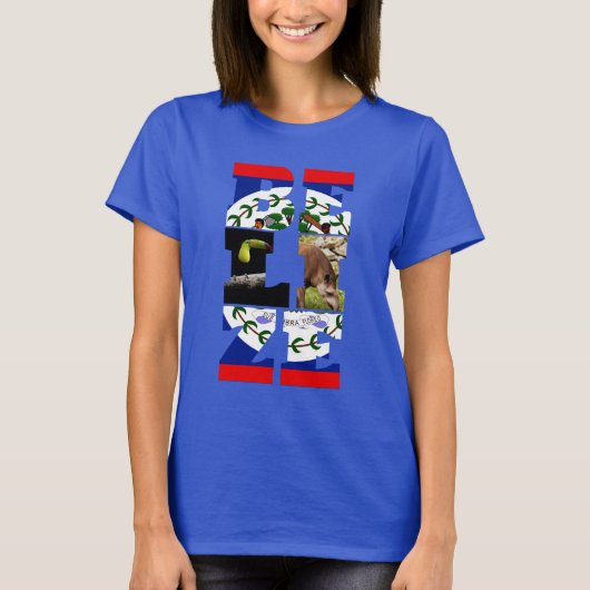 Drapeau Belize, Tapir & T-shirt d'oiseaux Toucan (Devant)