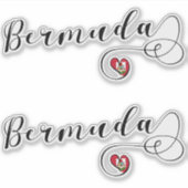 Drapeau Bermudes En Sticker Coeur (Devant)