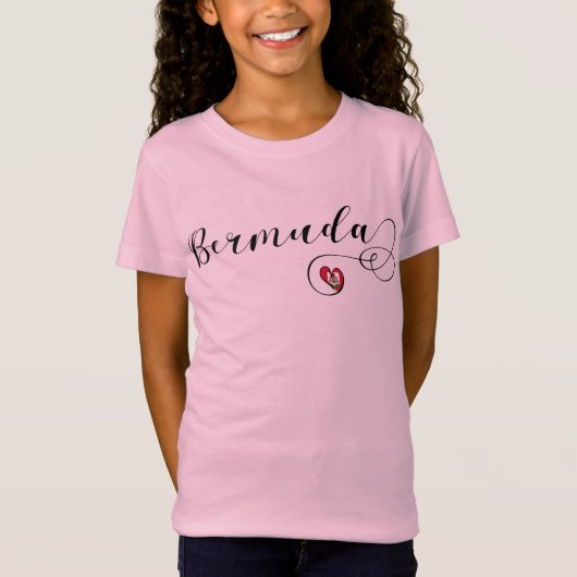 Drapeau Bermudes En T-shirt Coeur (Devant)