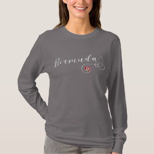 Drapeau Bermudes En T-shirt Coeur