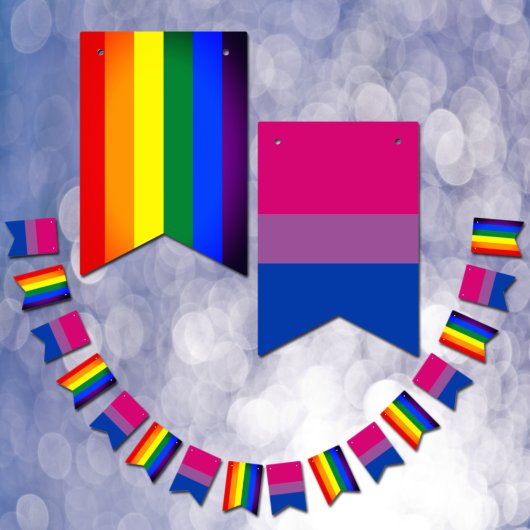 Drapeau bisexuel et drapeau arc-en-ciel, drapeau d