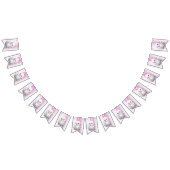 Drapeau blanc à bouchon rose floral (Tout)