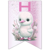 Drapeau blanc à bouchon rose floral (Deuxième drapeau)