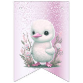 Drapeau blanc à bouchon rose floral (Premier drapeau)