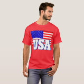 Drapeau blanc du T-shirt rouge des nouveaux hommes (Devant entier)