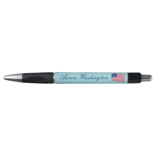 Drapeau bleu clair américain stylos cadeau (Devant)