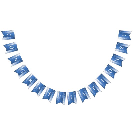 Drapeau bleu décoratif à la florale (Tout)