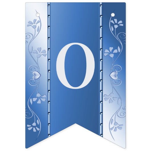 Drapeau bleu décoratif à la florale (Deuxième drapeau)