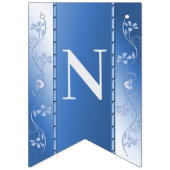 Drapeau bleu décoratif à la florale (Troisième drapeau)