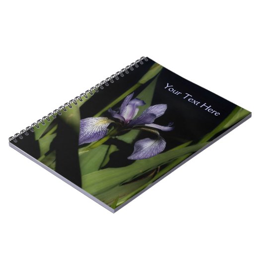Drapeau bleu intense Iris Fleur Carnet naturel (Côté gauche)