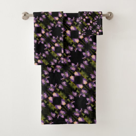 Drapeau bleu Iris Fleur Motif Abstrait (En situation)