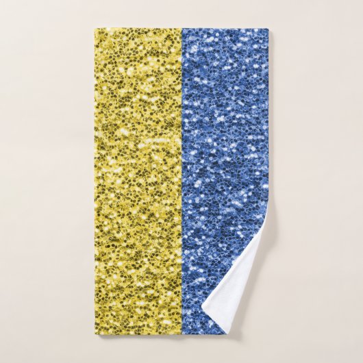 Drapeau bleu jaune Ukraine parties scintillant fau (Serviette à main)