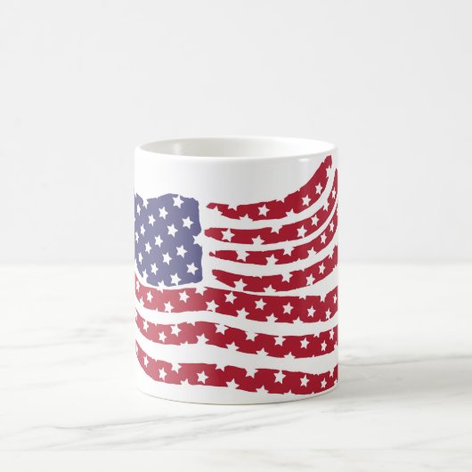 Drapeau bleu rouge Design Café Mug (Centre)