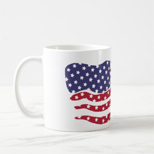 Drapeau bleu rouge Design Café Mug (Gauche)