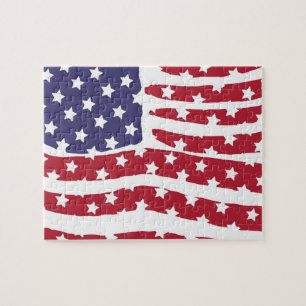 Drapeau bleu rouge Design Jigsaw Puzzle