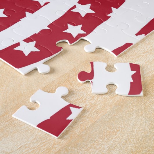 Drapeau bleu rouge Design Jigsaw Puzzle (Côté)