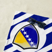 Drapeau bosniaque serviette de plage (En situation)