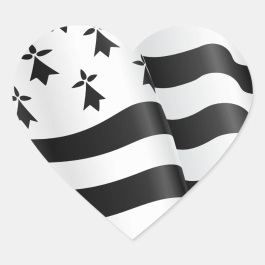 Drapeau breton (Bretonse vlag) Hart Sticker (Voorkant)