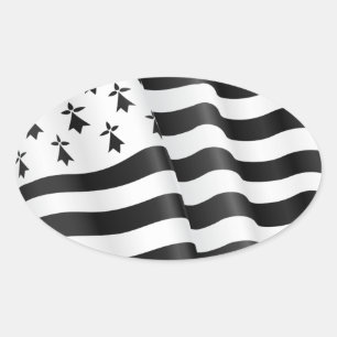 Drapeau breton (Bretonse vlag) Ovale Sticker