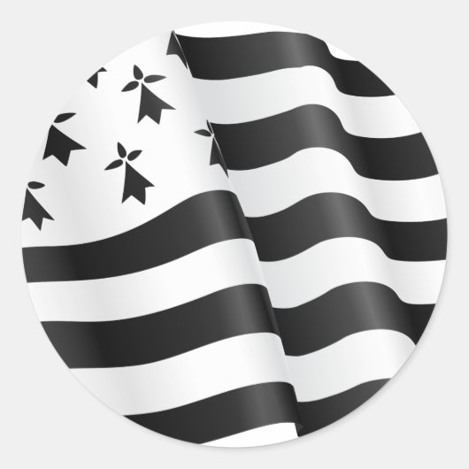 Drapeau breton (Bretonse vlag) Ronde Sticker (Voorkant)