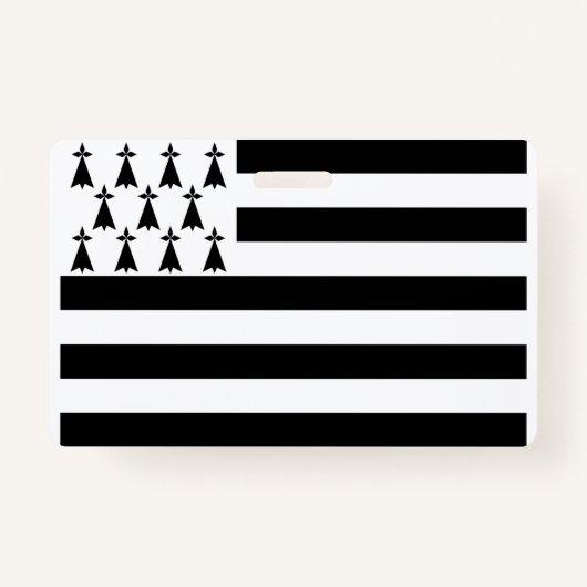 Drapeau breton (Gwenn-ha-du) Badge (Devant)