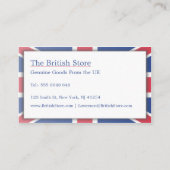 Drapeau britannique / britannique Carte de visite (Dos)