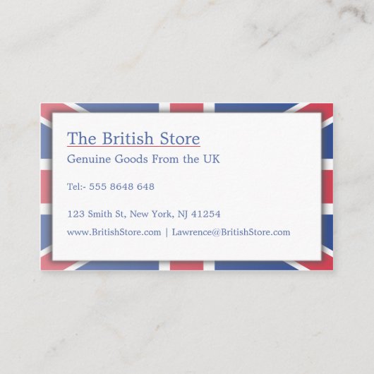 Drapeau britannique / britannique Carte de visite  (Dos)
