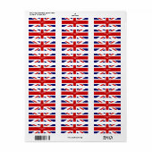 Drapeau britannique étiquette de adresse | Design (Feuille entière)