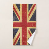 Drapeau britannique Union Jack vintage (Serviette à main)