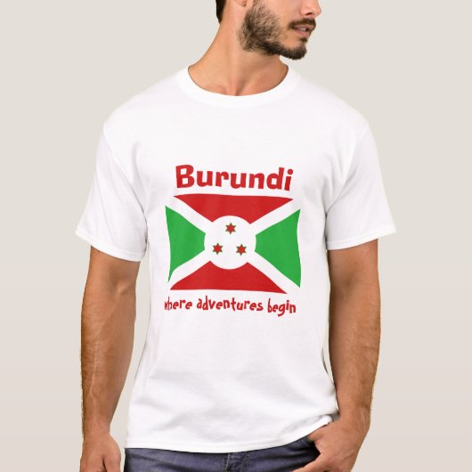 Drapeau Burundi + Carte + Texte T-shirt (Devant)