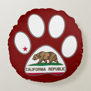 Drapeau californien coussin empreinte de patte