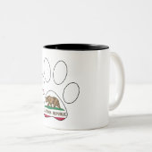 Drapeau californien empreinte de patte mug (Devant droit)