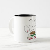 Drapeau californien empreinte de patte mug (Devant gauche)