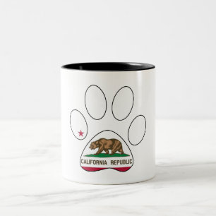 Drapeau californien empreinte de patte mug