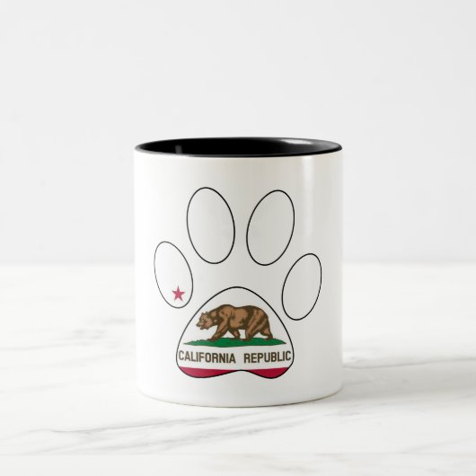 Drapeau californien empreinte de patte mug (Centre)